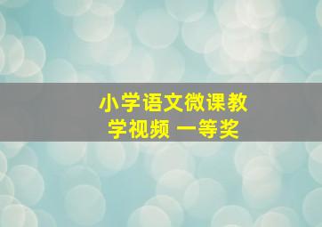 小学语文微课教学视频 一等奖